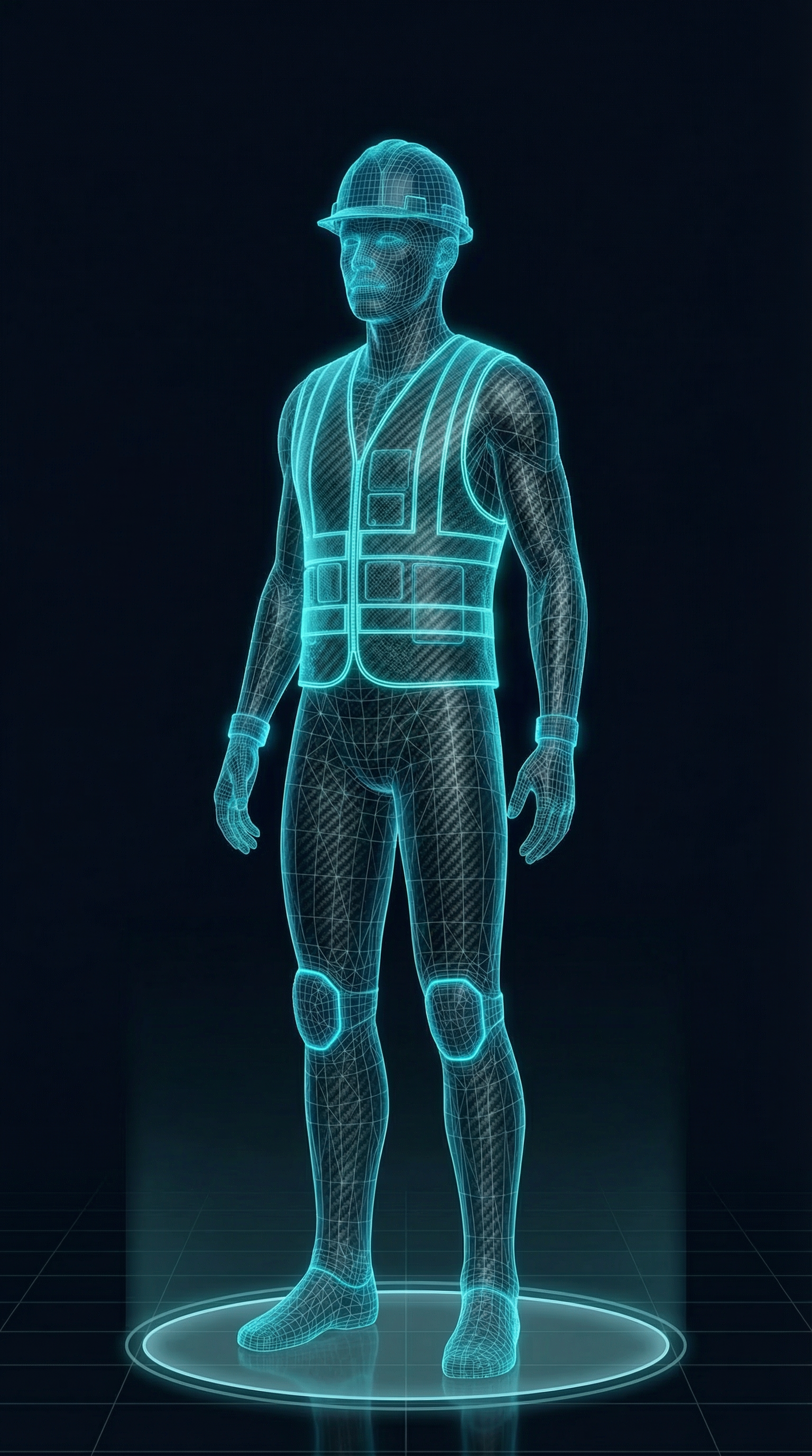 PPE of the Future, holographic worker body overlay visualization